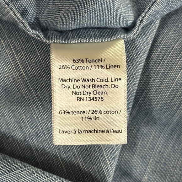 Vineyard Vines Chambray Flutter Sleeve Lace Up Denim Dress‎ Summer Evening - Picture 8 of 11